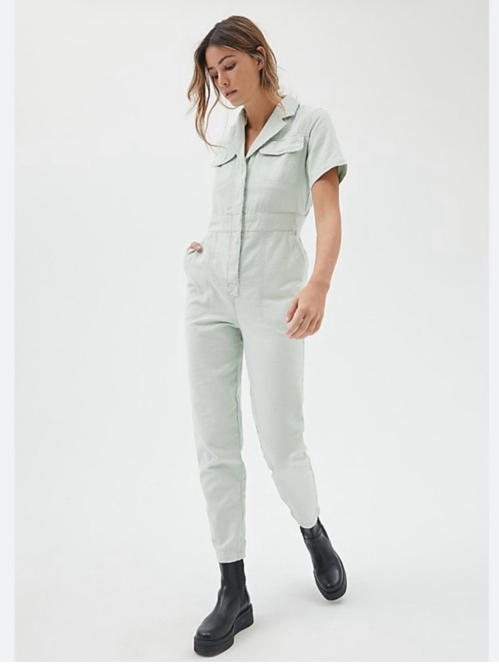 BDG Mint Green Utility Jumpsuit Size Medium